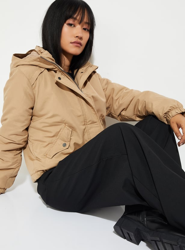 URB_N Women Solid Hooded Jacket