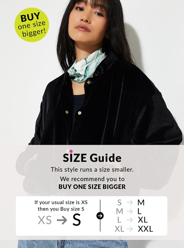 Buy URB_N Women Velour Jacket Online at just Rs. 1799.0