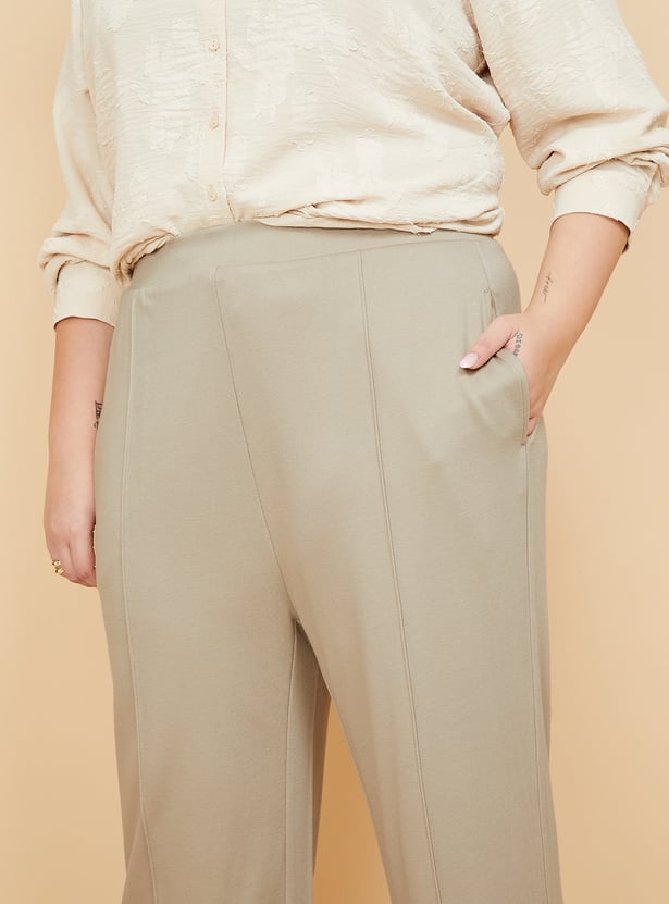 Women Textured Trousers