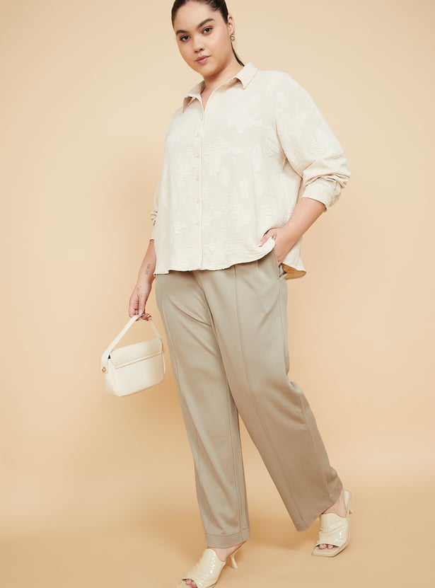 Women Textured Trousers