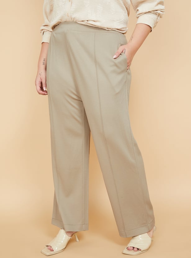 Women Textured Trousers