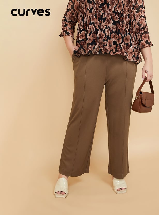 Women Textured Trousers