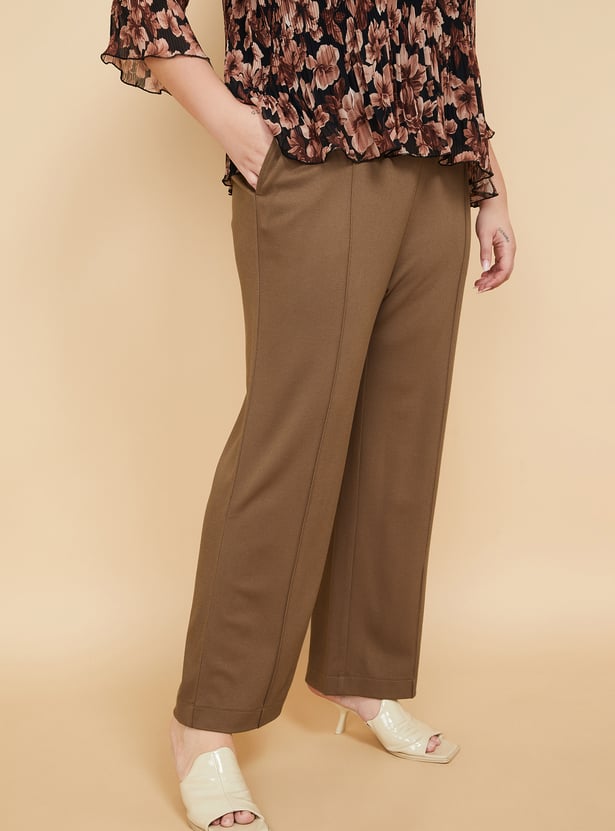 Women Textured Trousers