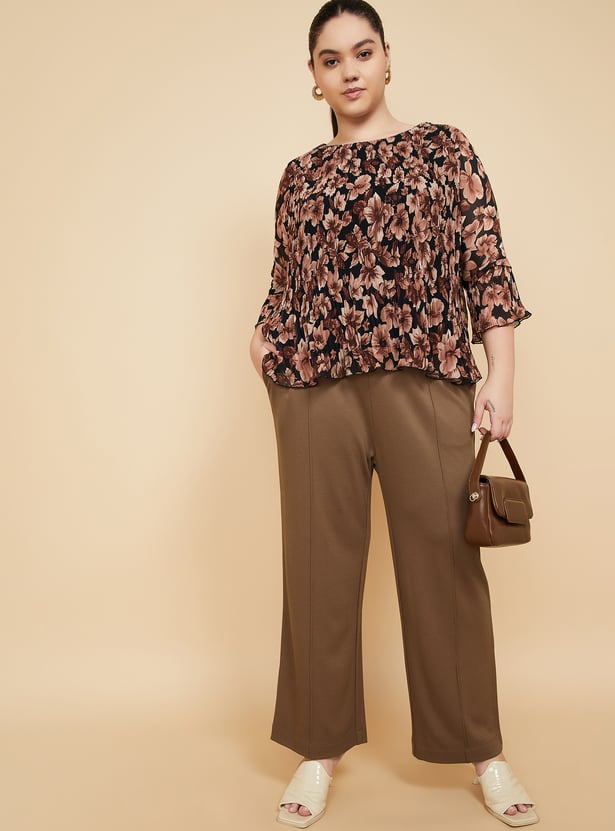 Women Textured Trousers