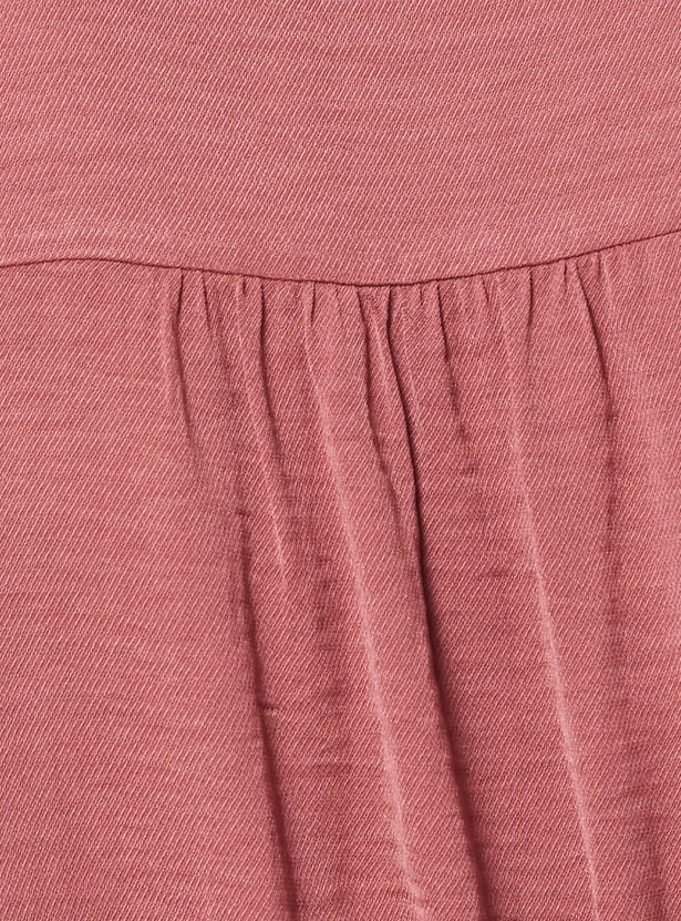 Women Textured Tiered Midi Dress