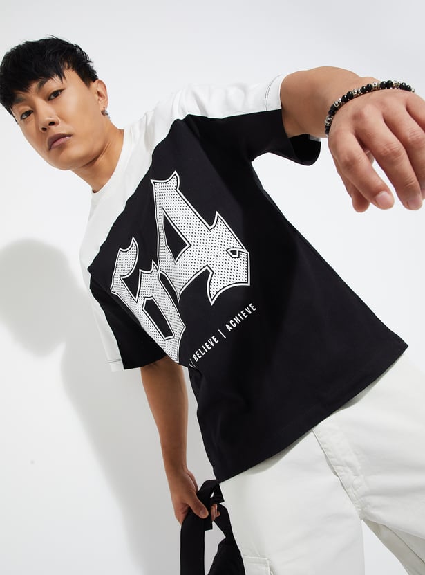 Buy URB_N Men Colourblock Oversized T-shirt Online at just