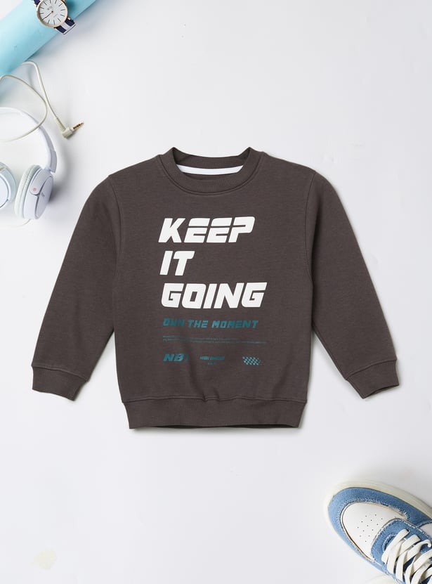 Boys Printed Fleece Lined Sweatshirt
