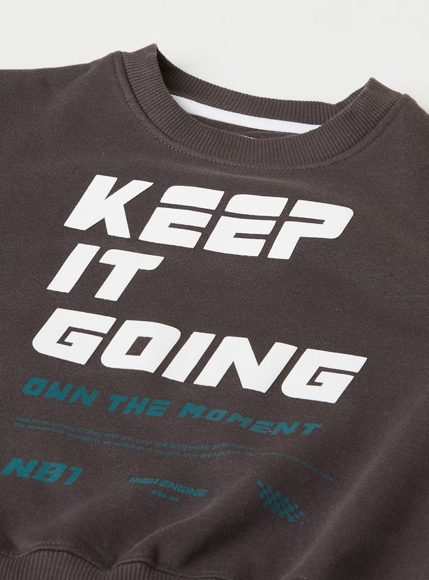 Boys Printed Fleece Lined Sweatshirt