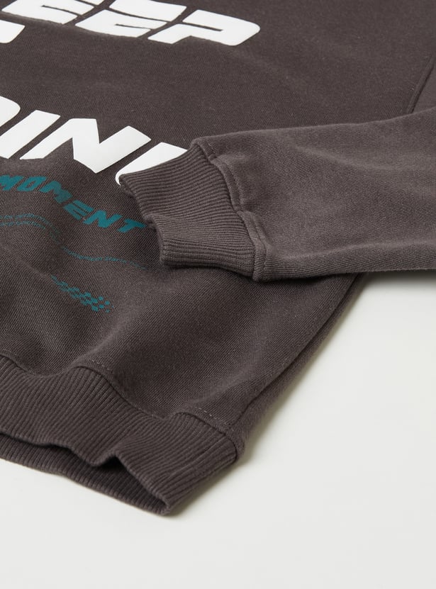 Boys Printed Fleece Lined Sweatshirt