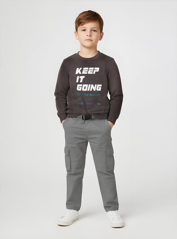 Boys Printed Fleece Lined Sweatshirt