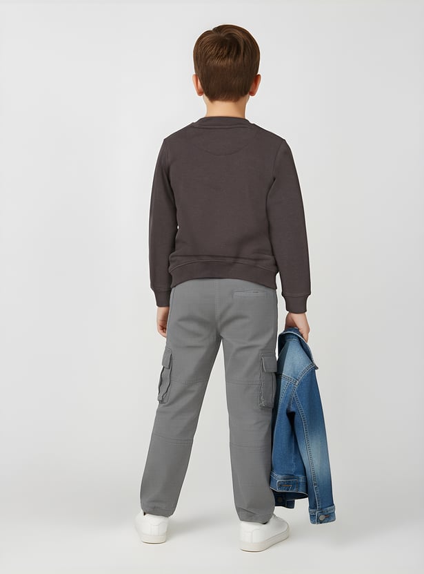 Boys Printed Fleece Lined Sweatshirt