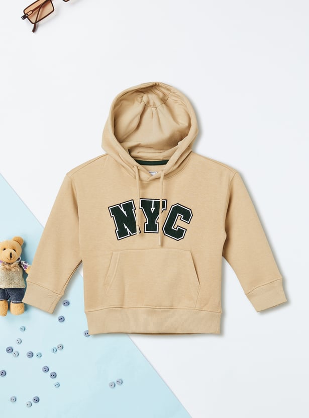 Boys Printed Fleece Lined Oversized Sweatshirt