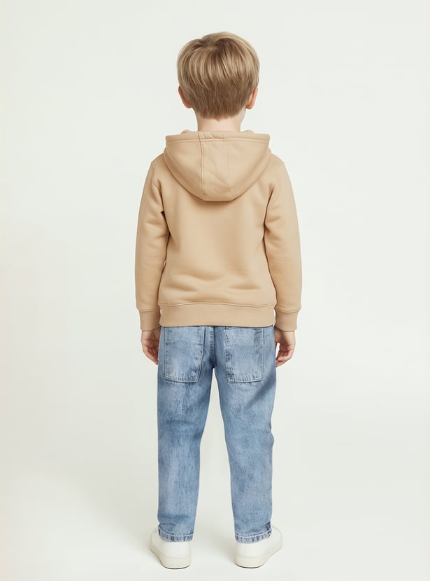 Boys Printed Fleece Lined Oversized Sweatshirt