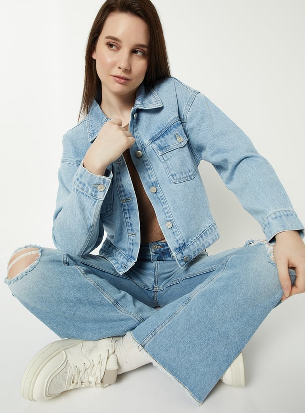 Women Washed Denim Jacket