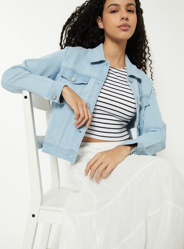 Women Washed Denim Jacket