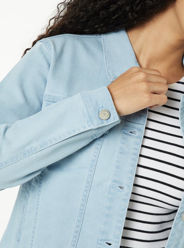 Women Washed Denim Jacket