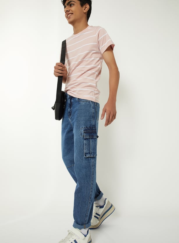 Boys Washed Cargo Jeans