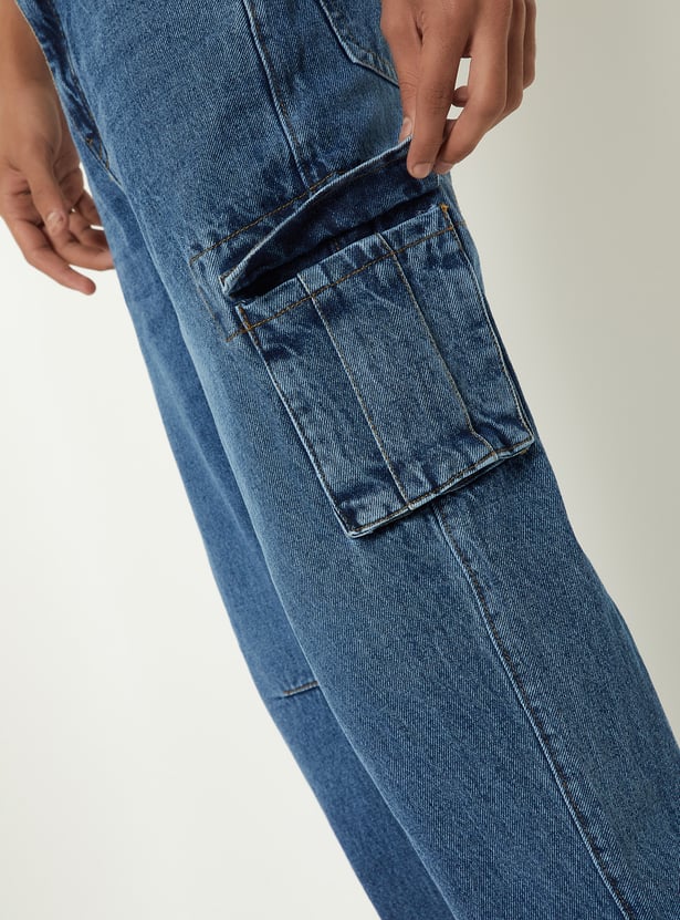 Boys Washed Cargo Jeans