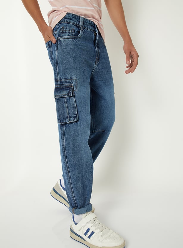 Boys Washed Cargo Jeans