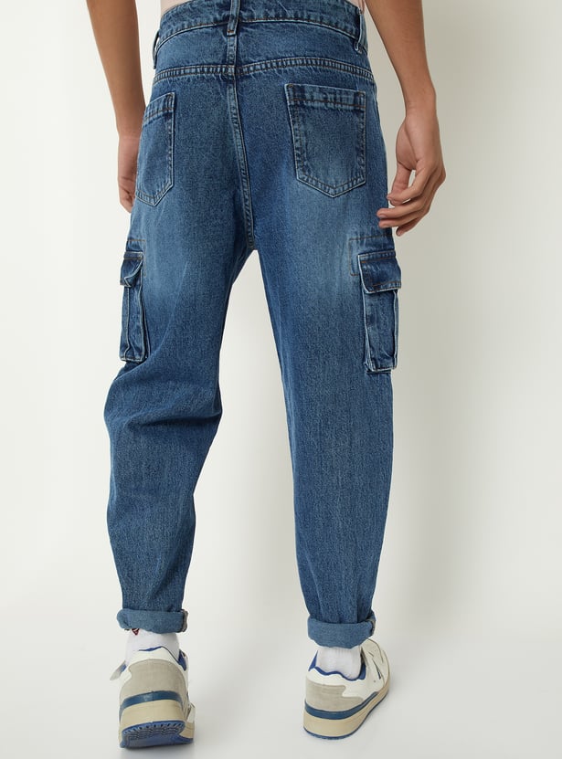 Boys Washed Cargo Jeans