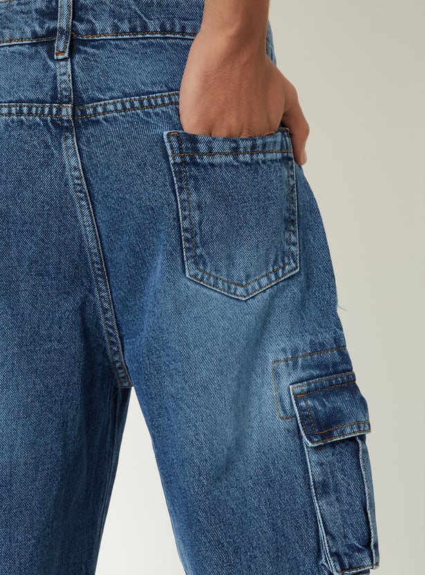 Boys Washed Cargo Jeans