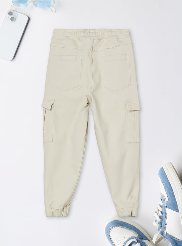 Boys Textured Cargo Joggers