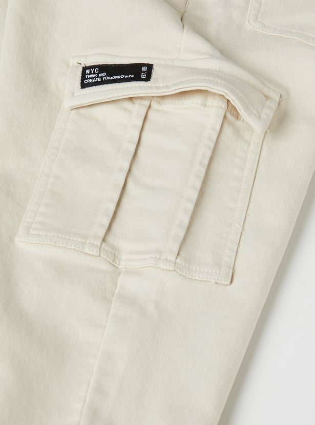 Boys Textured Cargo Joggers