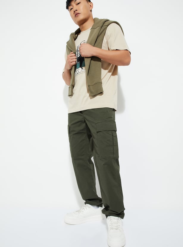 URB_N Men Relaxed Fit Solid Cargos