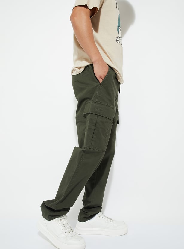 URB_N Men Relaxed Fit Solid Cargos