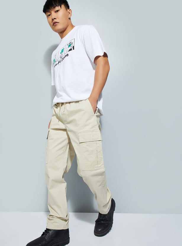 URB_N Men Relaxed Fit Solid Cargos