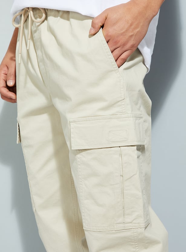 URB_N Men Relaxed Fit Solid Cargos
