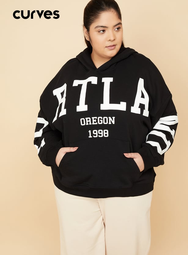 Women Printed Oversized Sports Sweatshirt