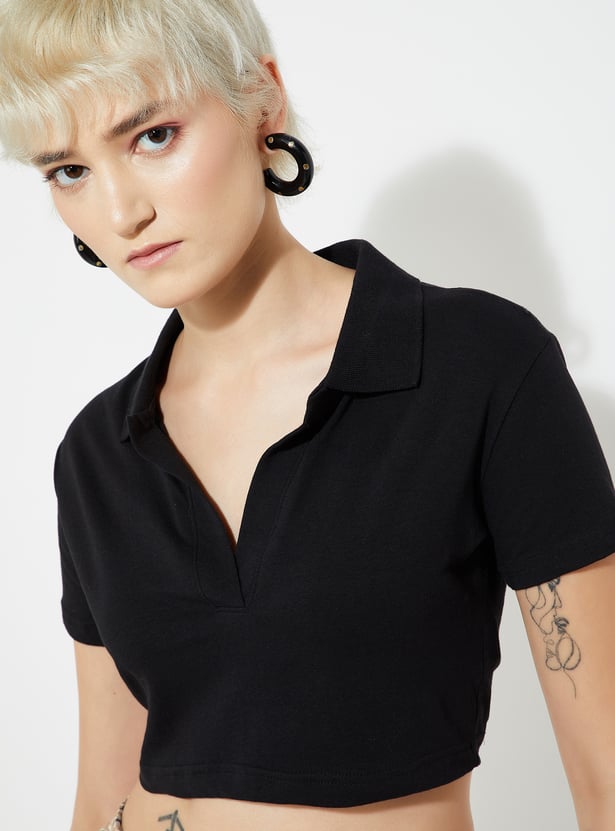 ALAYA F x URB_N Women Solid Crop Top