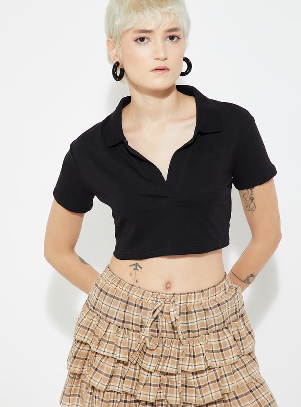 ALAYA F x URB_N Women Solid Crop Top