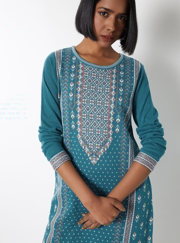 Women Knit Straight Winter Kurta
