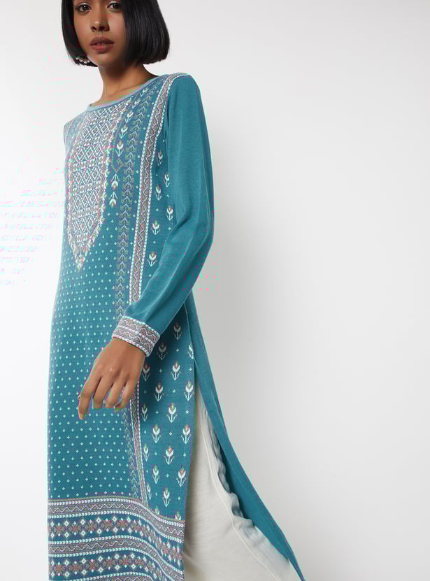 Women Knit Straight Winter Kurta