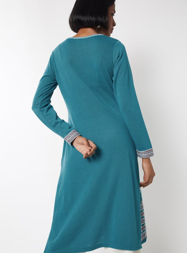 Women Knit Straight Winter Kurta