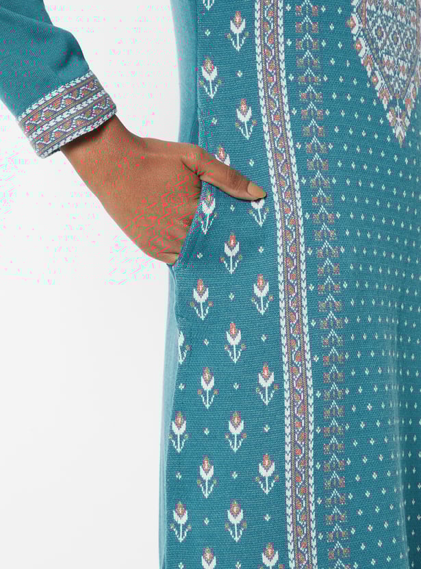 Women Knit Straight Winter Kurta
