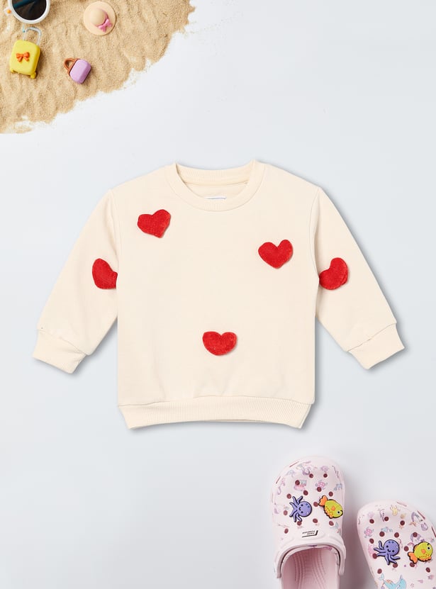 Girls Heart Applique Sweatshirt