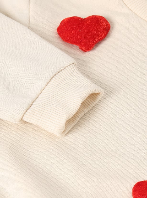 Girls Heart Applique Sweatshirt