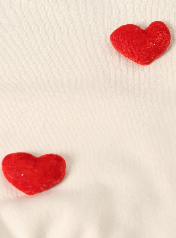 Girls Heart Applique Sweatshirt