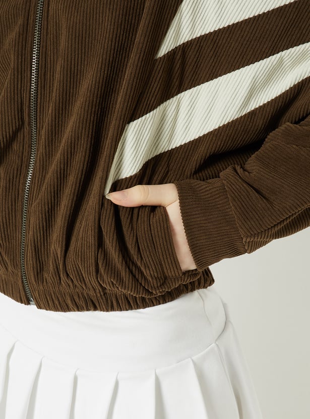 Women Corduroy Boxy Jacket