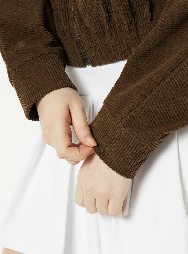 Women Corduroy Boxy Jacket