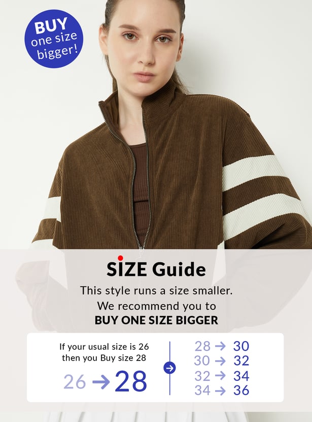Women Corduroy Boxy Jacket