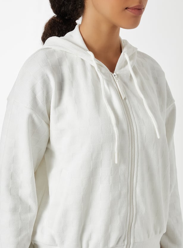 Women Patterned Hooded Jacket