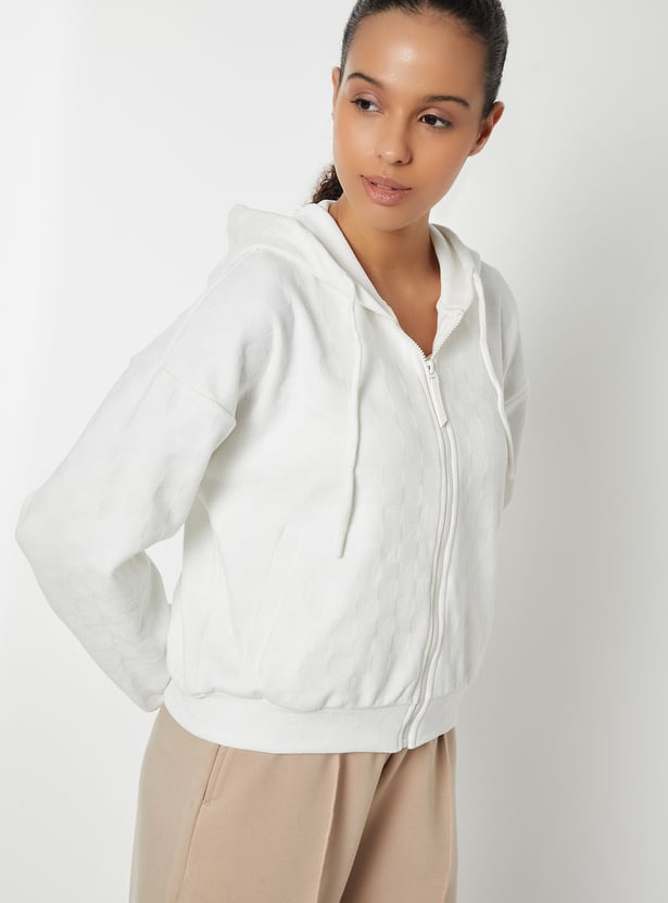 Women Patterned Hooded Jacket