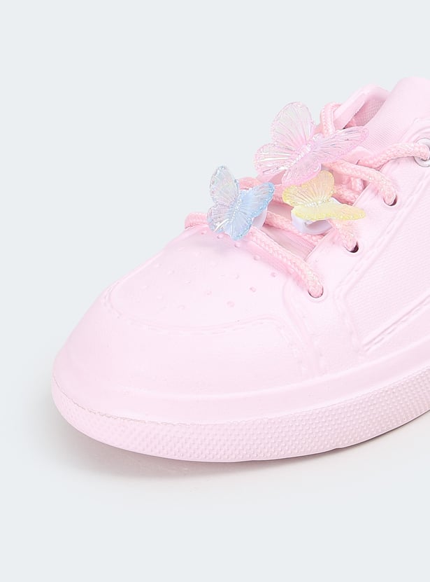 Girls Butterfly Applique Sneakers