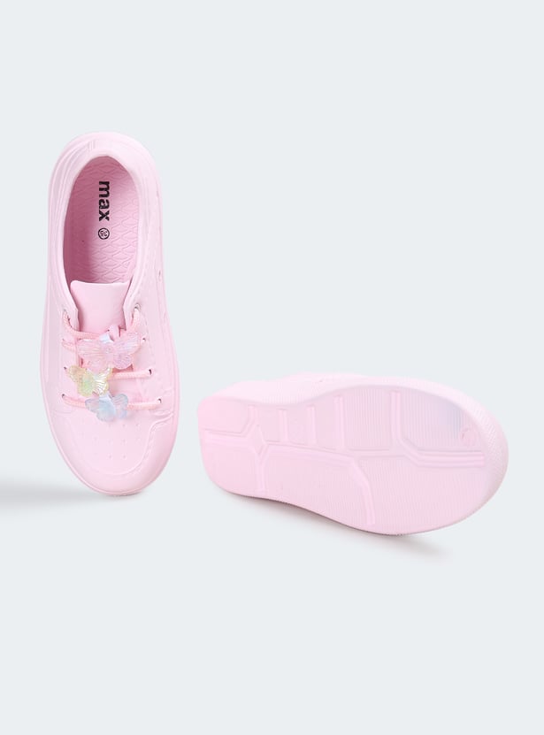 Girls Butterfly Applique Sneakers