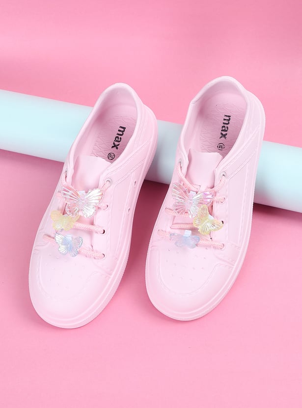 Girls Butterfly Applique Sneakers