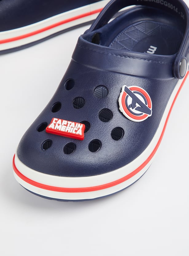 Boys Captain America Clogs with Charms